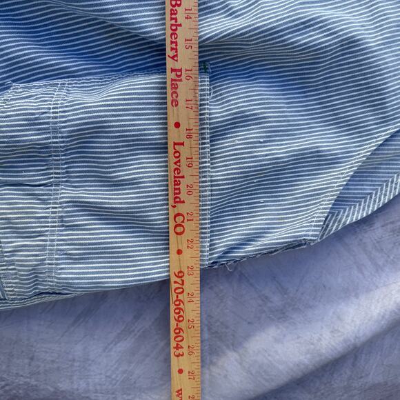 Vintage 70's Oshkosh B'Gosh Hickory Striped Railroad Denim Overalls Bibs Sz XL - Picture 2 of 13